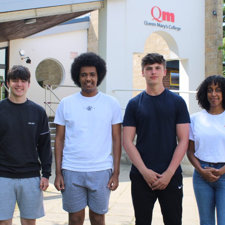 A group of students at Queen Mary's Sixth Form College.