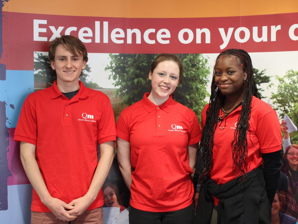 A group of student helpers on Open Evening