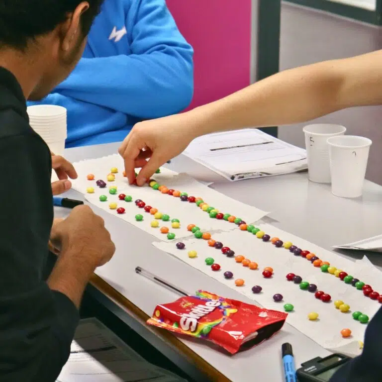 skittles on table