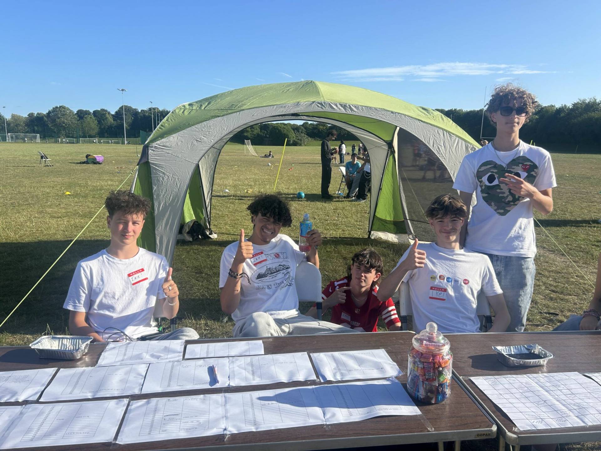 Group of boys around a table