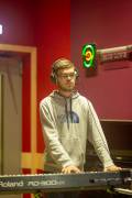 QMC music student performing in studio