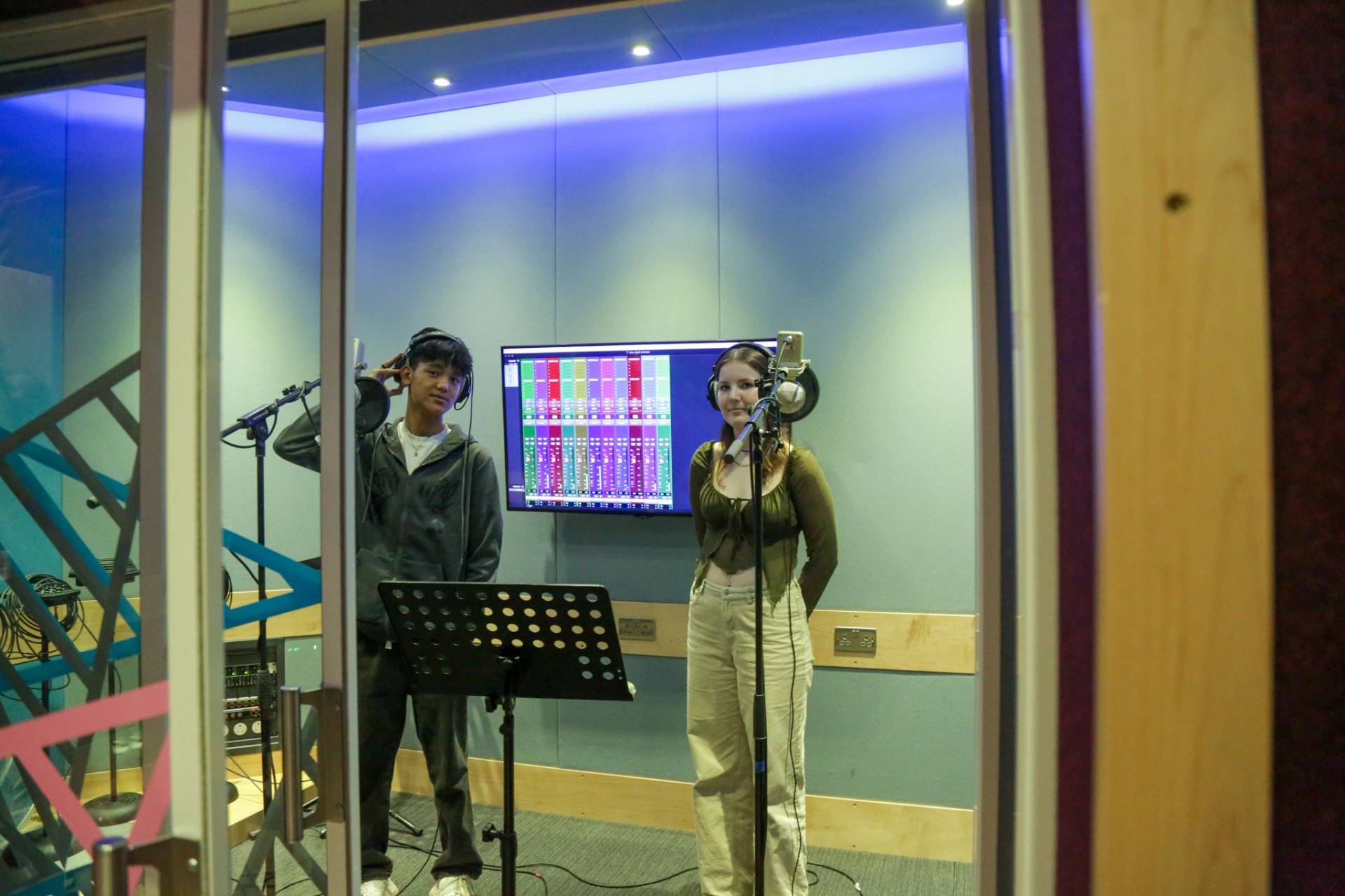 QMC students performing in studio