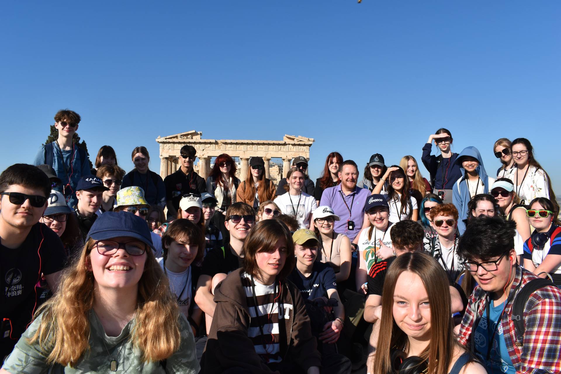 A group of students smiling at the camera