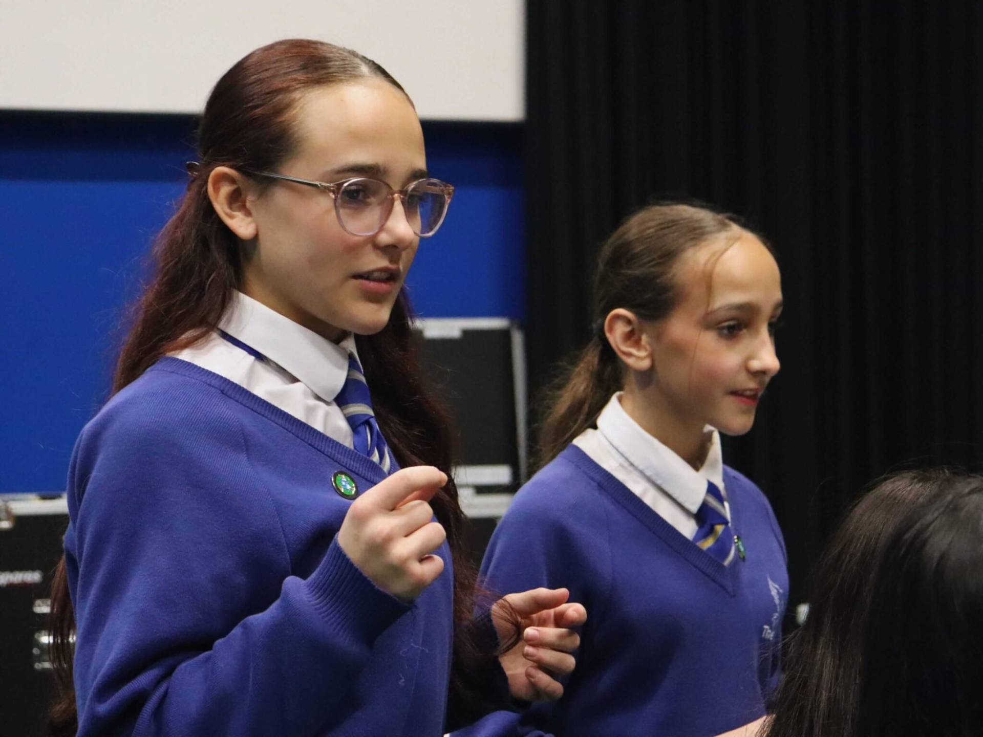 two people looking in front of them