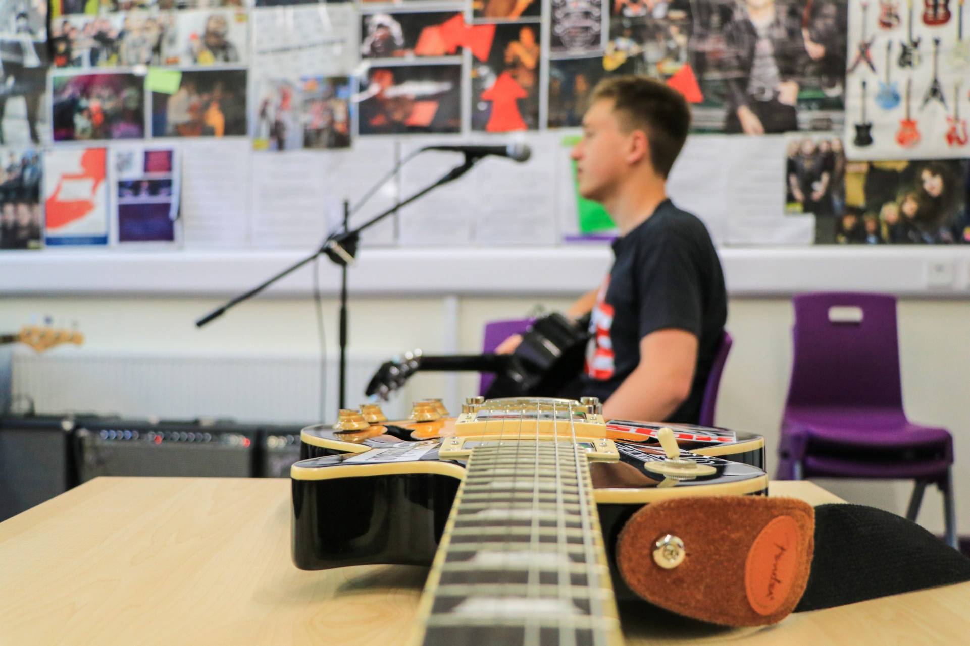 Vocational music students performing at Central Studio